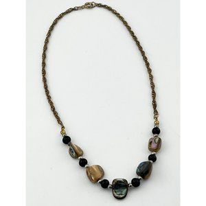 Vintage Abalone Shell Beaded Choker Necklace